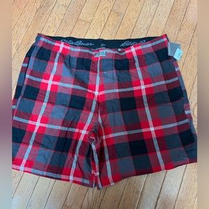 Brand New, Red Plaid Sleep Shorts, Eddie Bauer